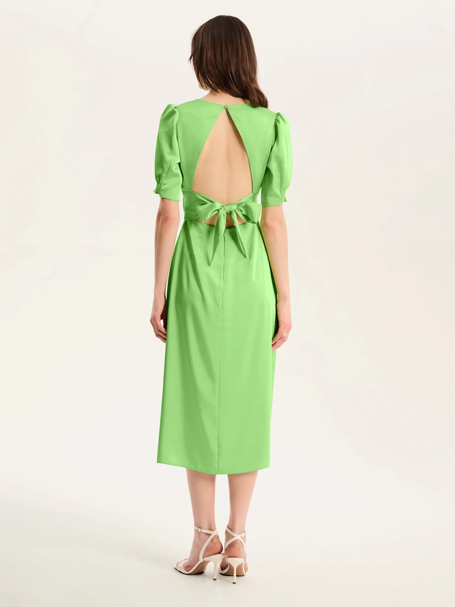 OMNES Odette Dress in Lime - 4