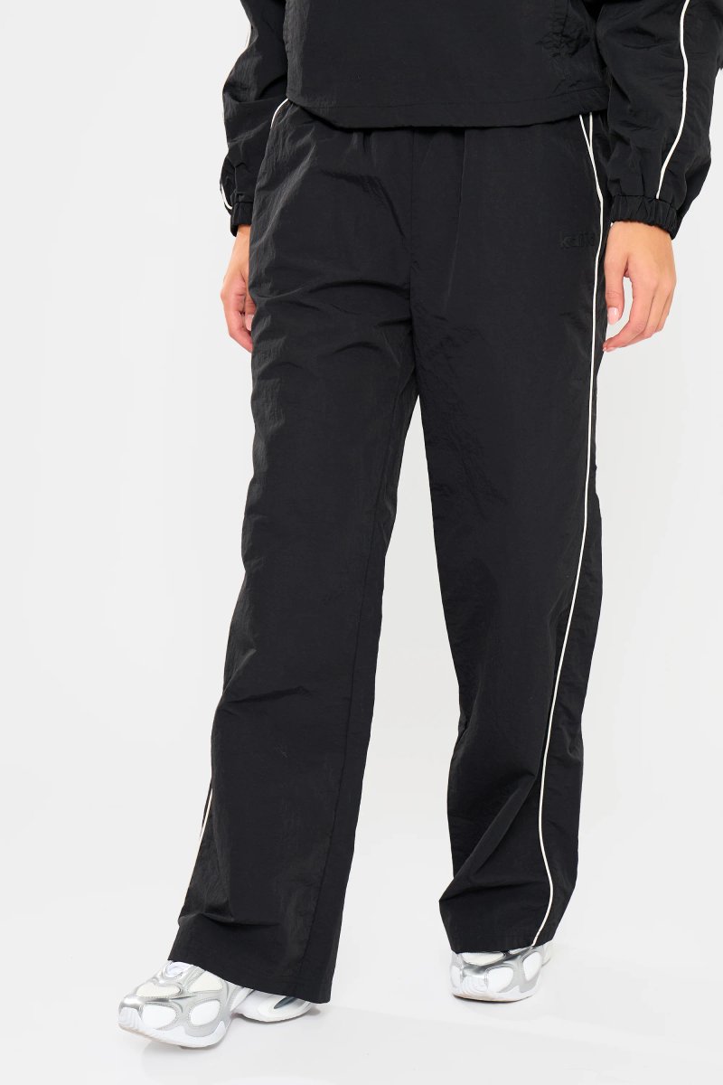 Kaiia Kaiia Contrast Piping Wide Leg Trousers Black - 4