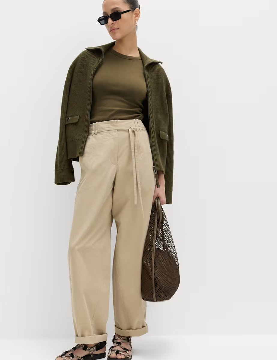 Marks & Spencer M&S Cotton Rich Premium Slim Fit Tank Top Dark Olive - 2