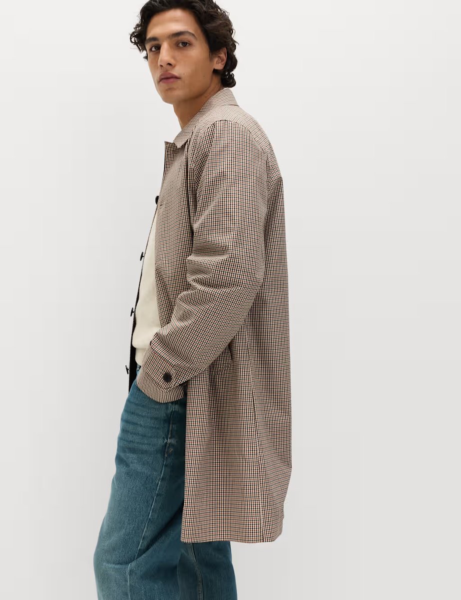 Marks & Spencer M&S Pure Cotton Check Mac with Stormwear™ Multi/Neutral - 3