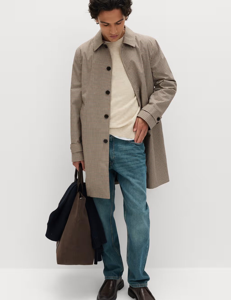 Marks & Spencer M&S Pure Cotton Check Mac with Stormwear™ Multi/Neutral - 4