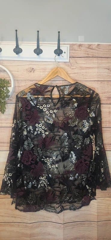Coast Stunning Coast embellished sequin blouse size 10