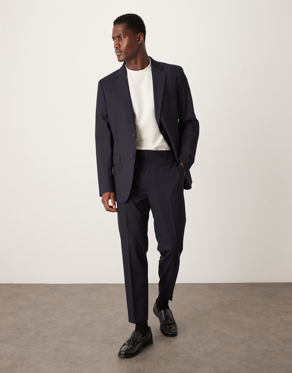 ASOS Mango slim fit blazer in navy - 2