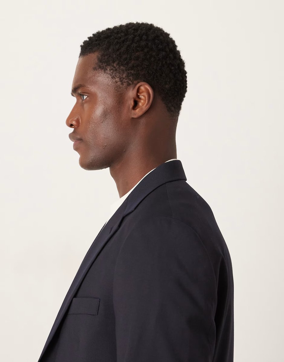 ASOS Mango slim fit blazer in navy - 4