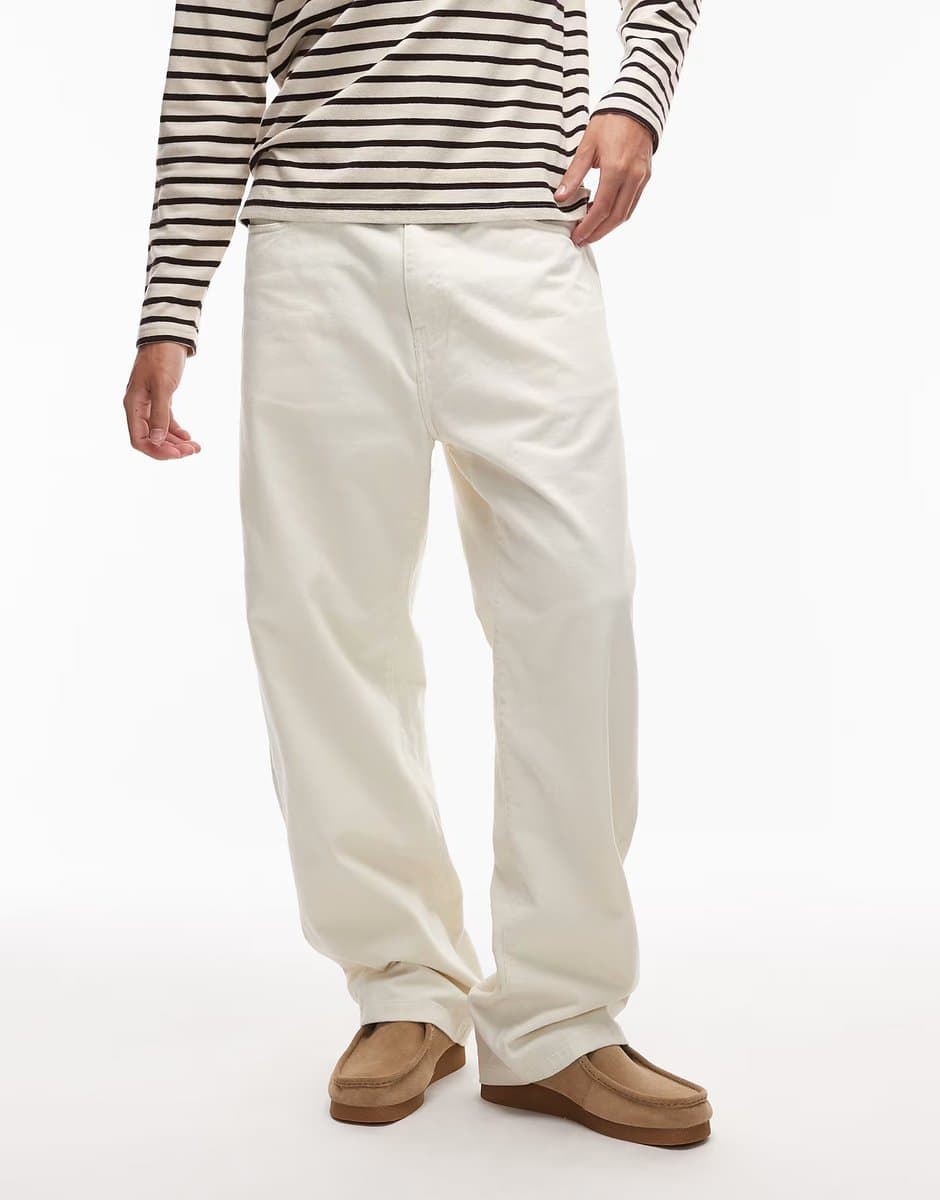 ASOS Carhartt WIP landon loose tapered trousers in beige