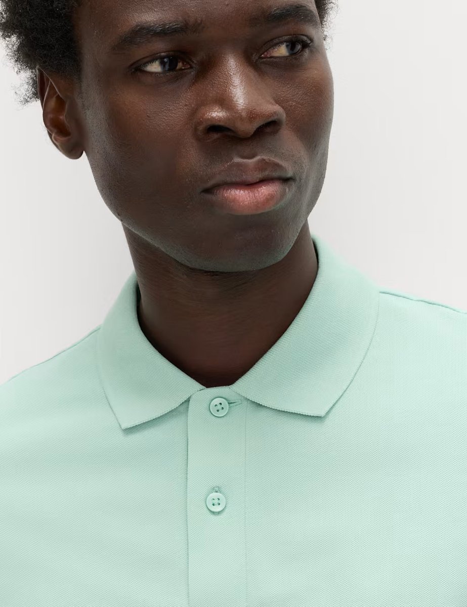 Marks & Spencer M&S Ultimate Regular Fit Pique Polo Shirt Light Mint - 2