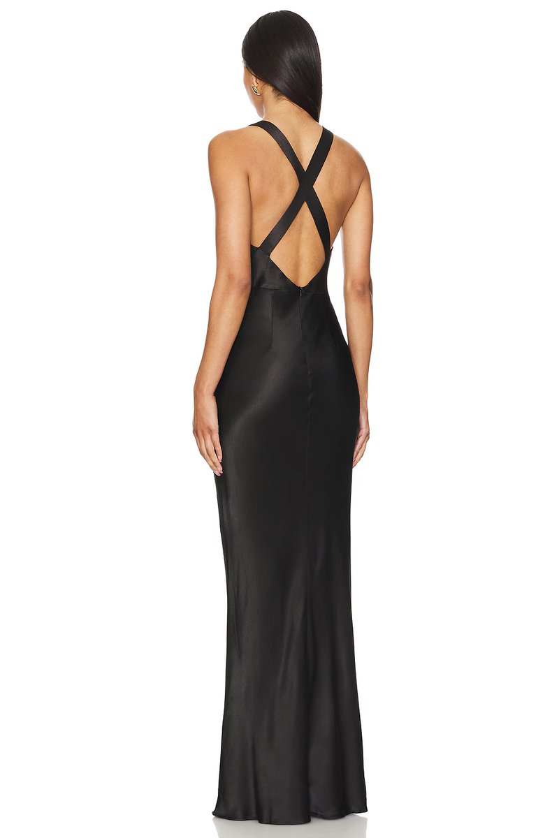 revolve La Lune Plunged Cross Back Maxi Dress - 3