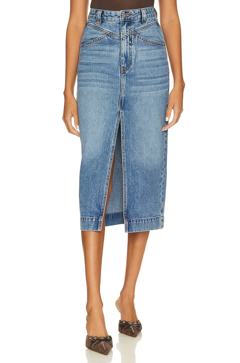 revolve Jonah Midi Denim Skirt