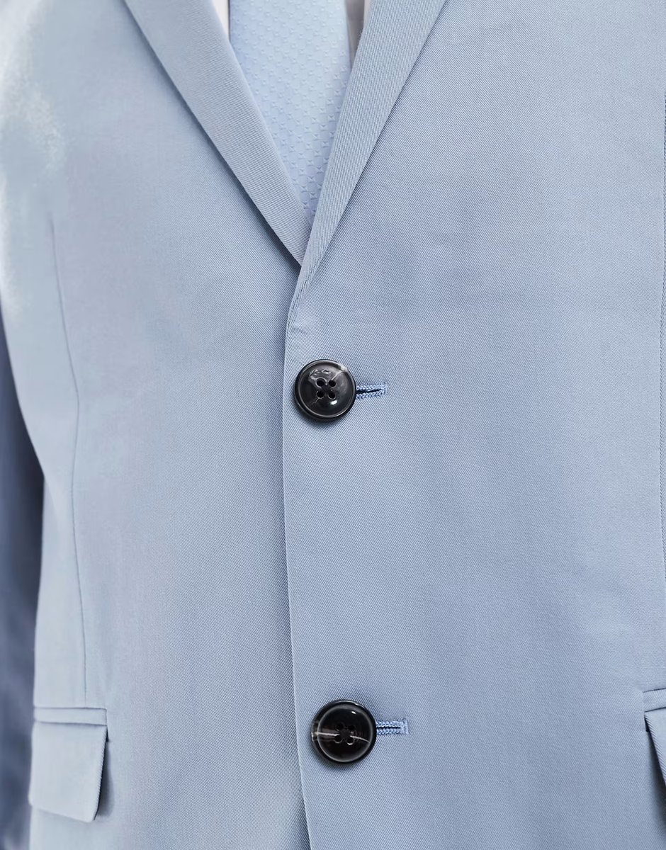 ASOS Jack & Jones slim fit suit jacket in light blue - 4