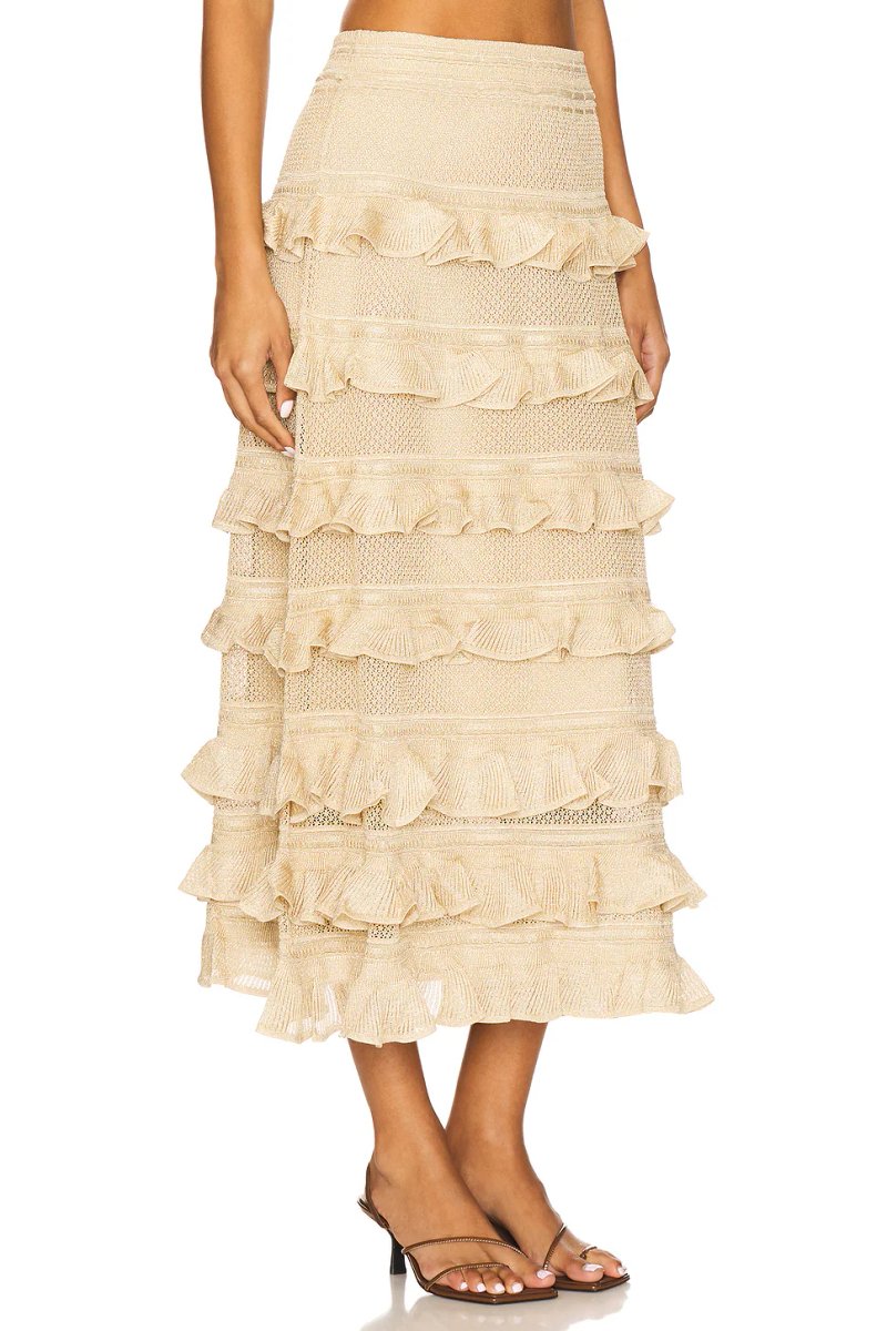 revolve Lace Frill Midi Skirt - 2