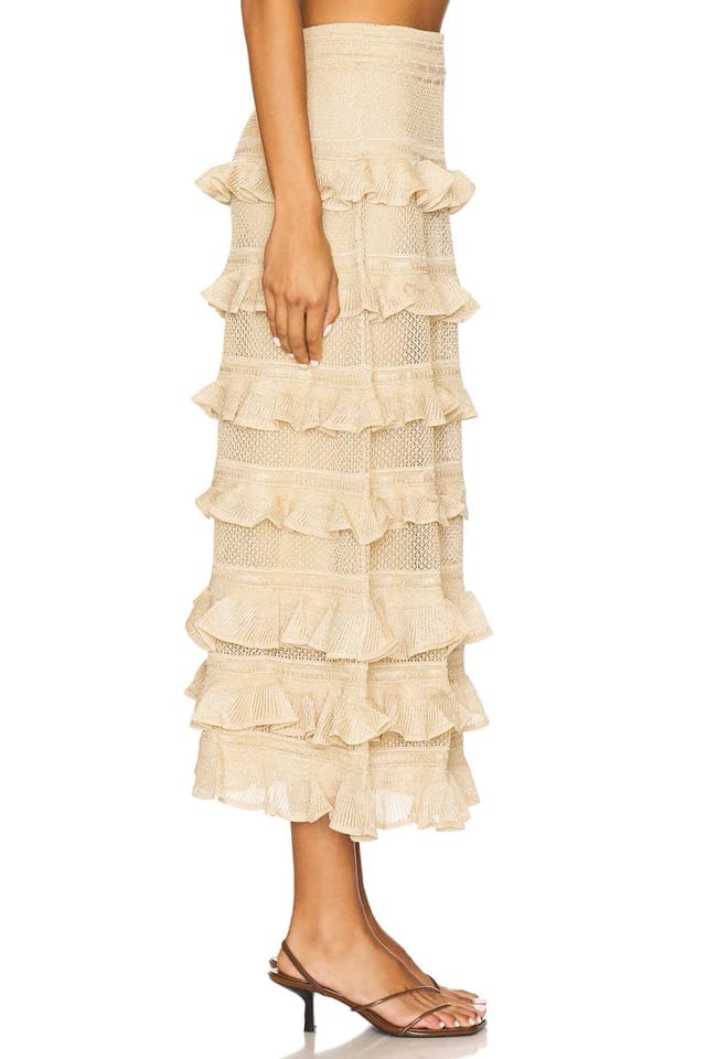 revolve Lace Frill Midi Skirt - 3