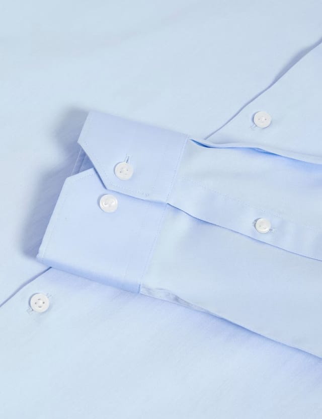 Marks & Spencer M&S Slim Fit Pure Easy Iron Cotton with Stretch Shirt Blue - 2