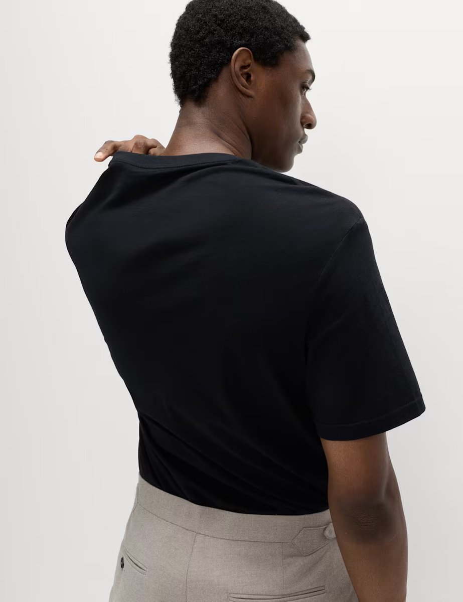 Marks & Spencer M&S Relaxed Fit Pure Cotton T shirt Black - 2