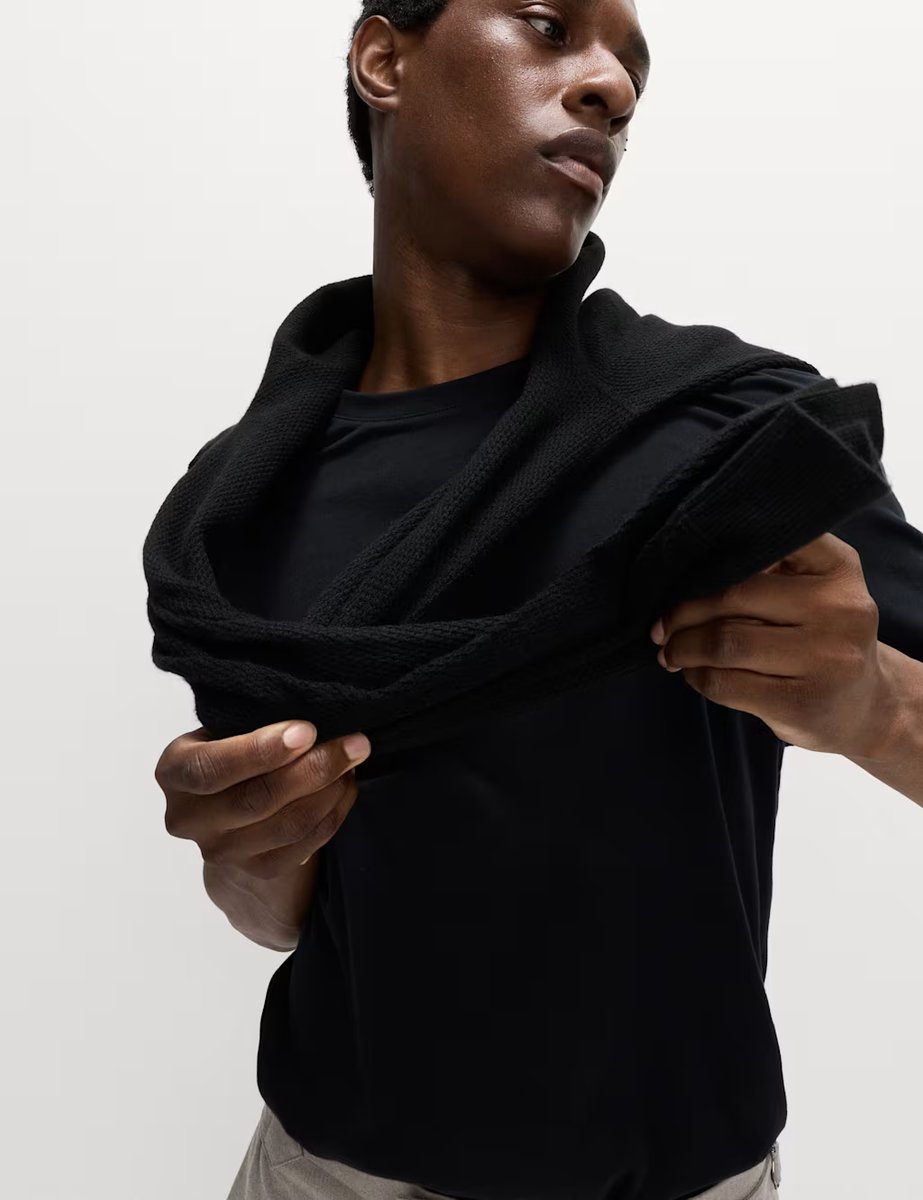 Marks & Spencer M&S Relaxed Fit Pure Cotton T shirt Black - 3