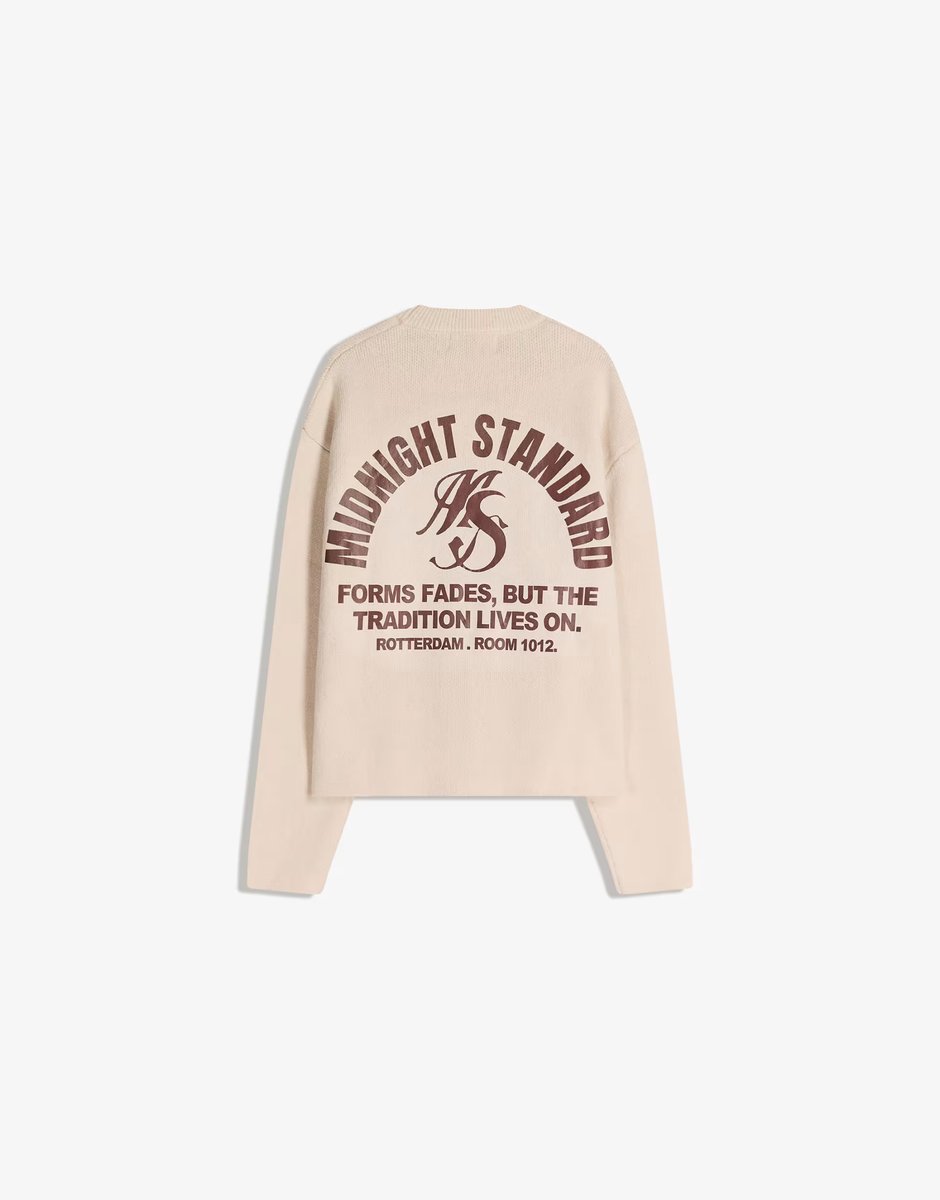 ASOS Bershka Jacquard print jumper in beige - 3