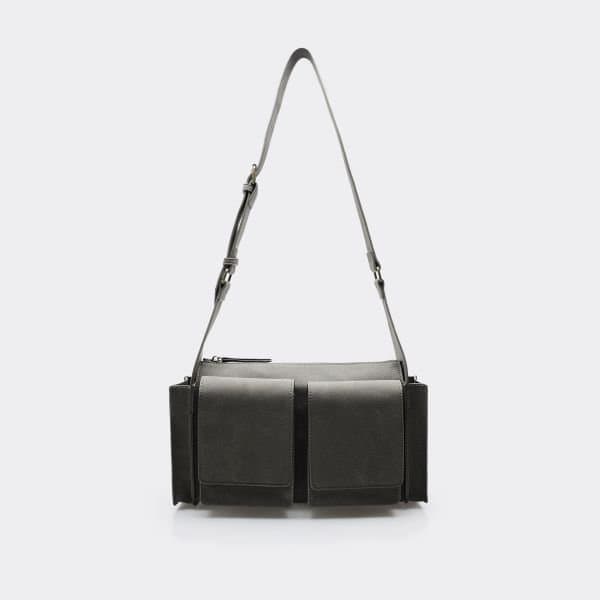 EGO EGO Grey Pocket Detail Rectangle Shoulder Bag