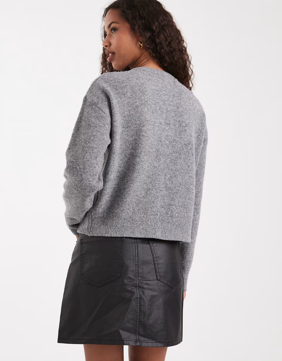 ASOS ASOS DESIGN denim high waisted mini skirt in coated black - 4