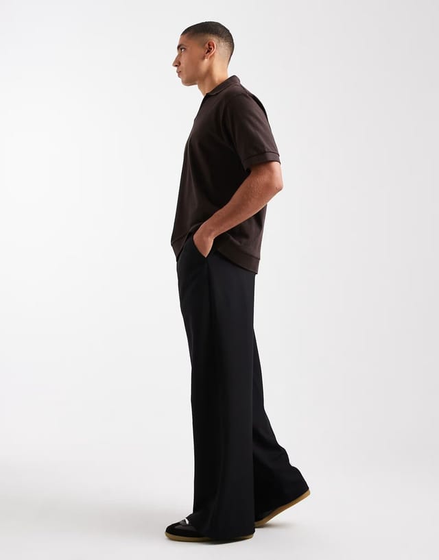 ASOS COLLUSION tailored relaxed trousers in black - 3