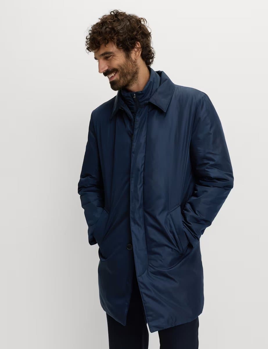 Marks & Spencer M&S Shirt Collar Mac with Removable Bib Navy