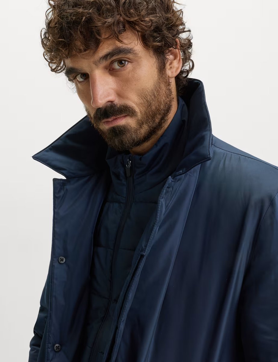 Marks & Spencer M&S Shirt Collar Mac with Removable Bib Navy - 3