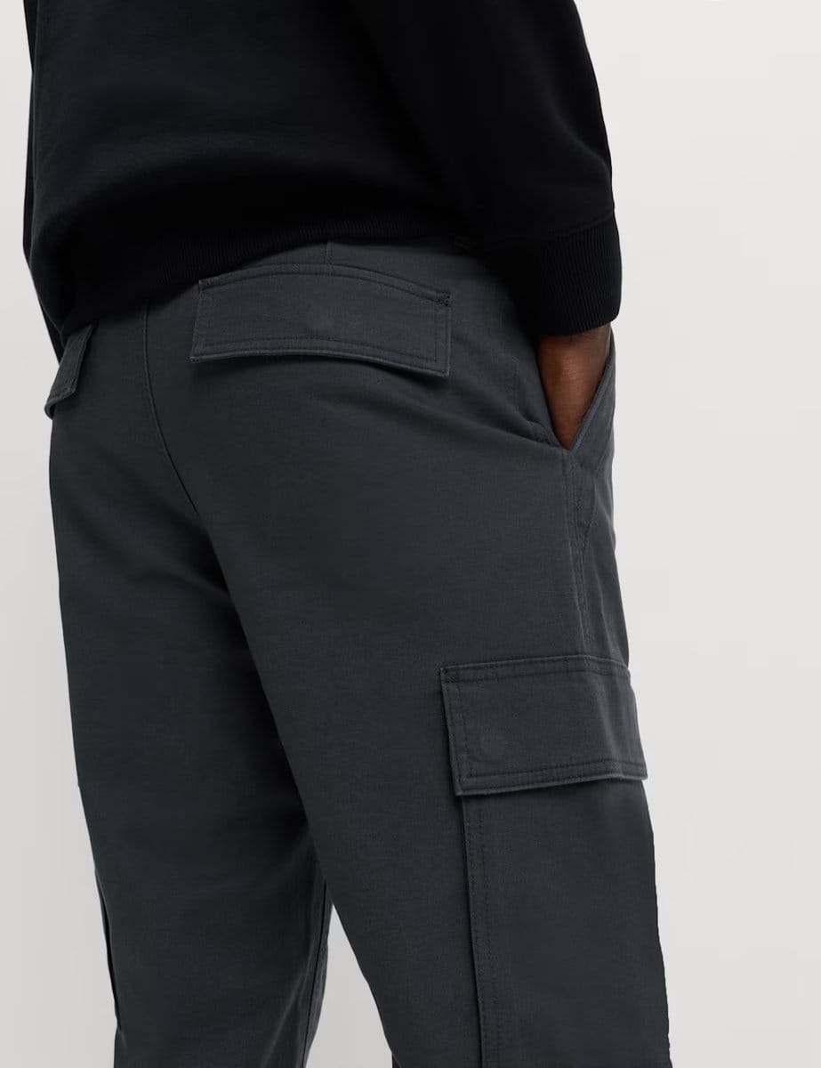 Marks & Spencer M&S Tapered Fit Stretch Cargo Trousers Dark Pewter - 4