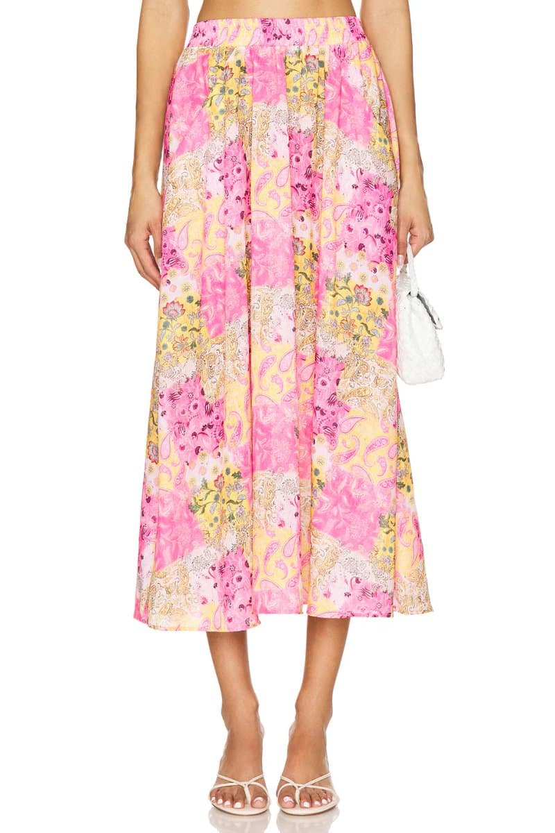 revolve Revolve Paula Floral Print Midi Skirt in Romantic Rodeo