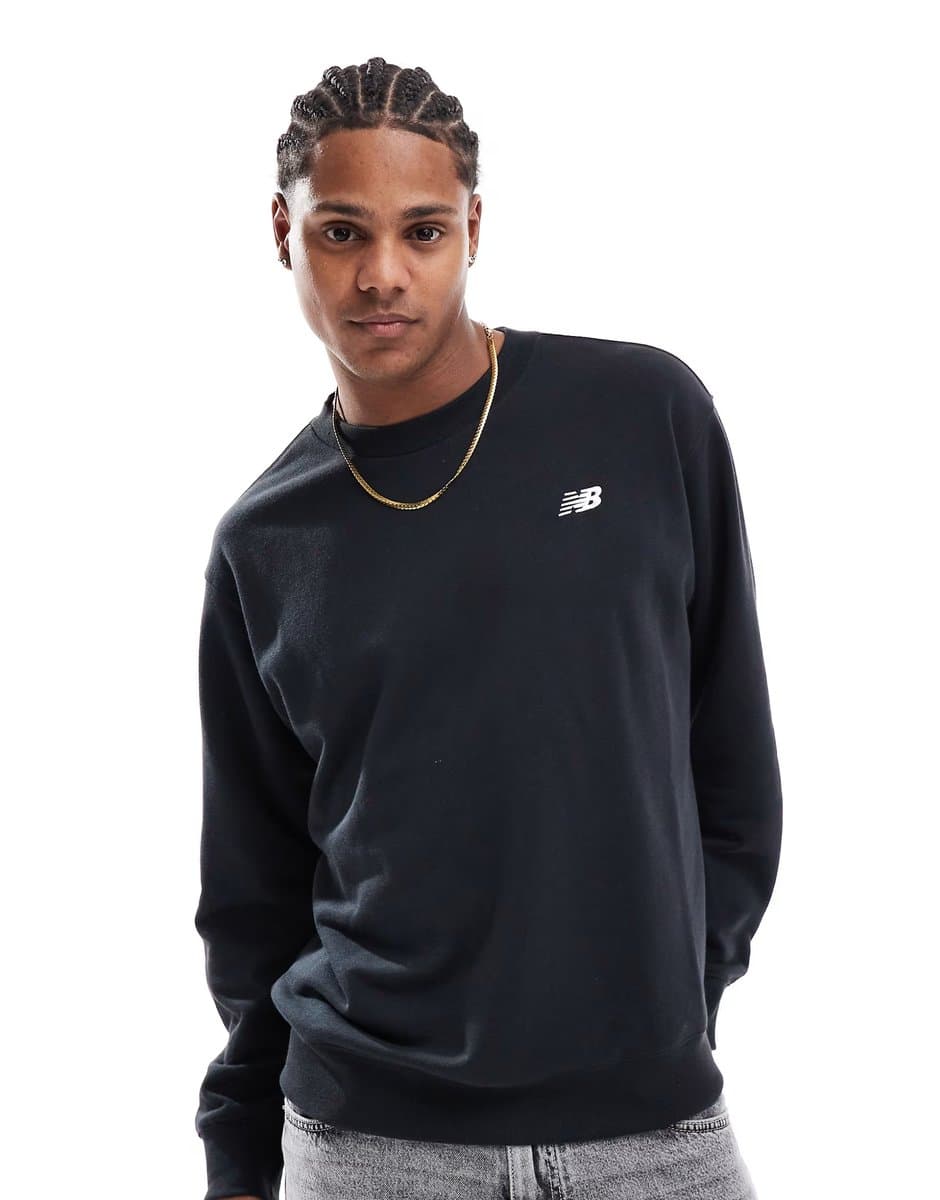 ASOS New Balance Sport essentials french terry crew sweatshirt in black