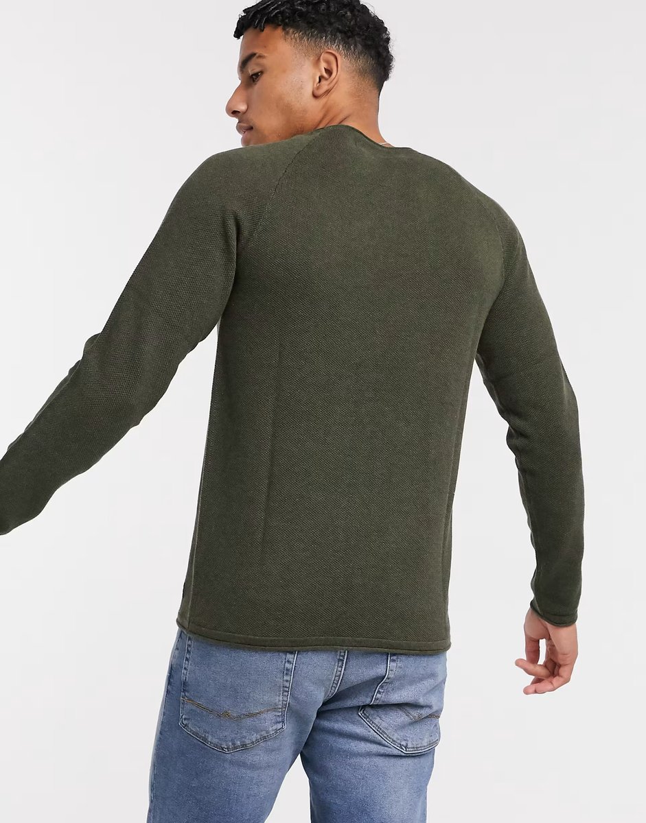 ASOS Jack & Jones Essentials jumper with raglan sleeve khaki - 2