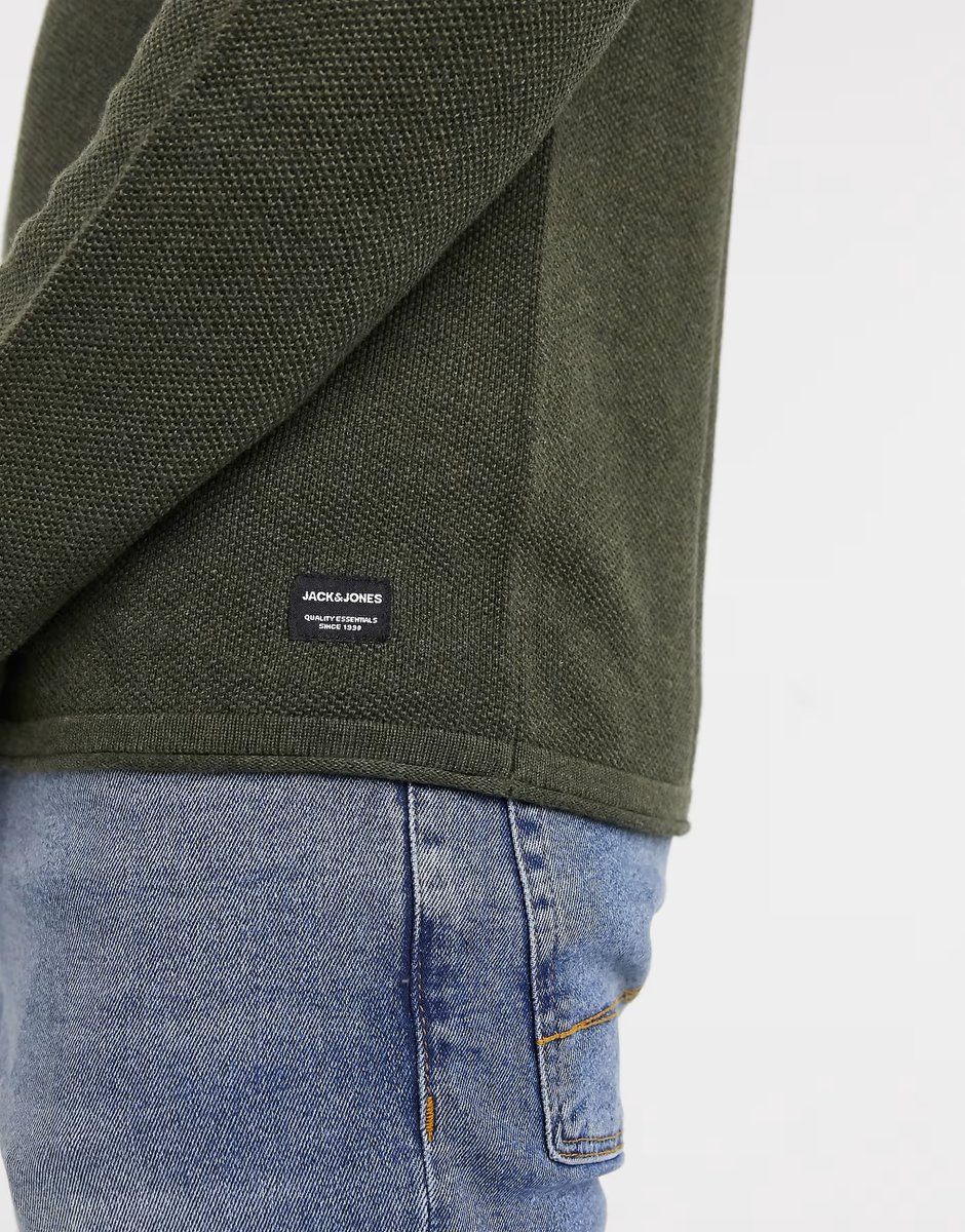 ASOS Jack & Jones Essentials jumper with raglan sleeve khaki - 3