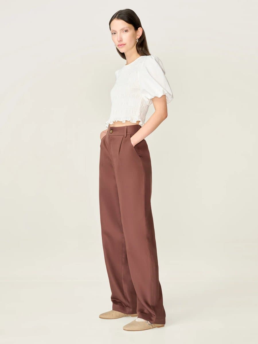OMNES OMNES Loose Chocolate Cinnamon Trouser in Brown