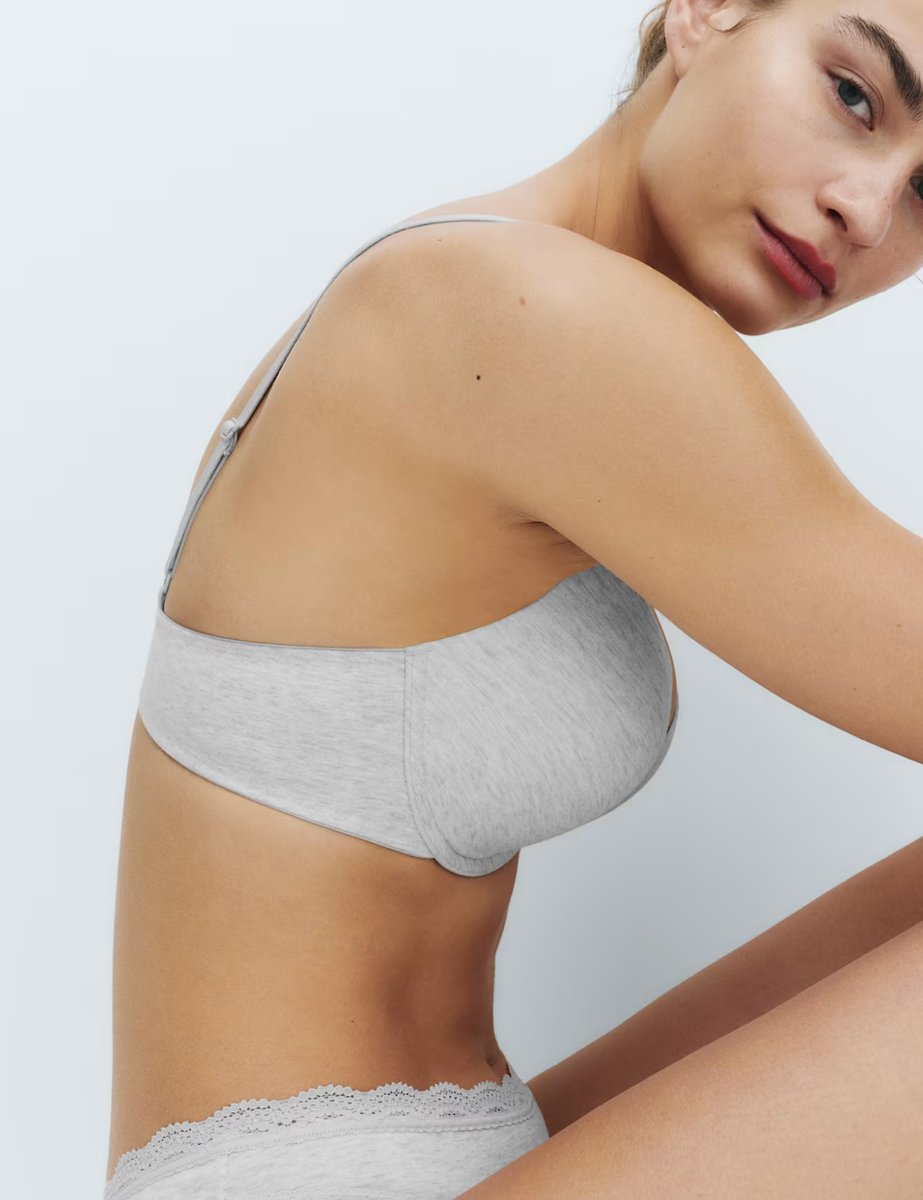 Marks & Spencer M&S 3pk Cotton Wired Push-Up Bras A-E Grey Mix - 3