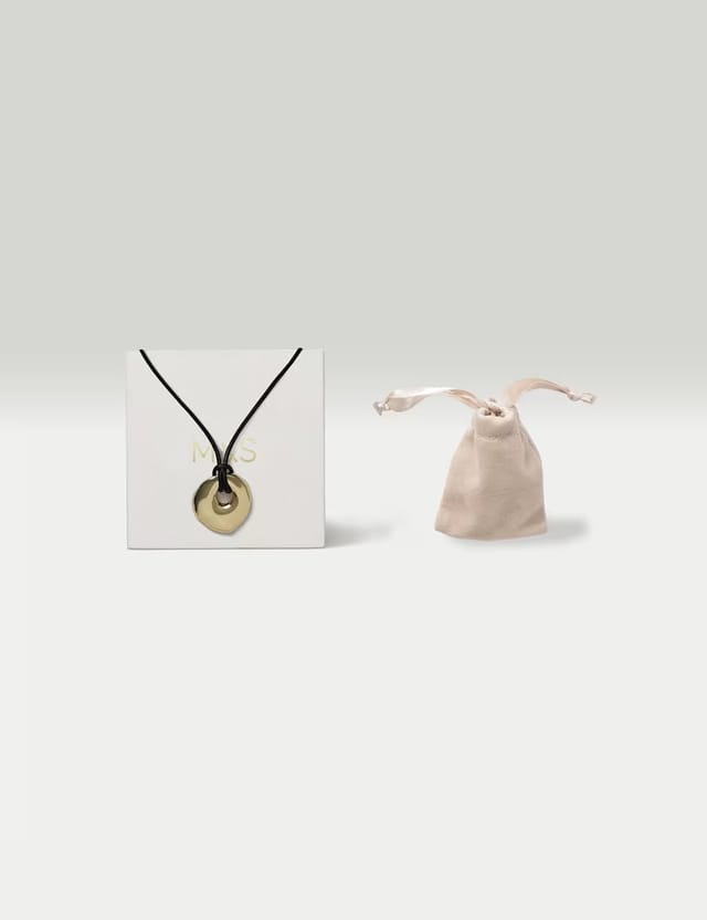 Marks & Spencer M&S 18k Gold Plated Leather Long Pendant Gold - 3