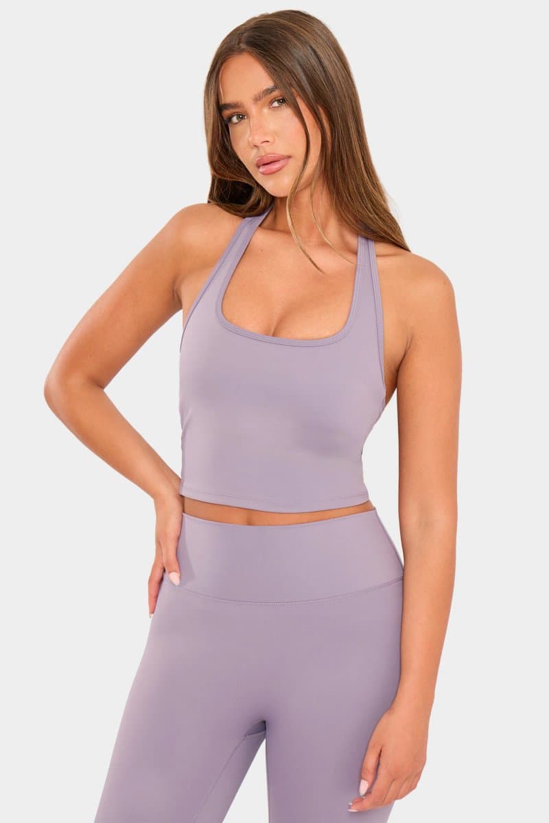 Kaiia Kaiia Sculpt Dusk Halterneck Gym Top