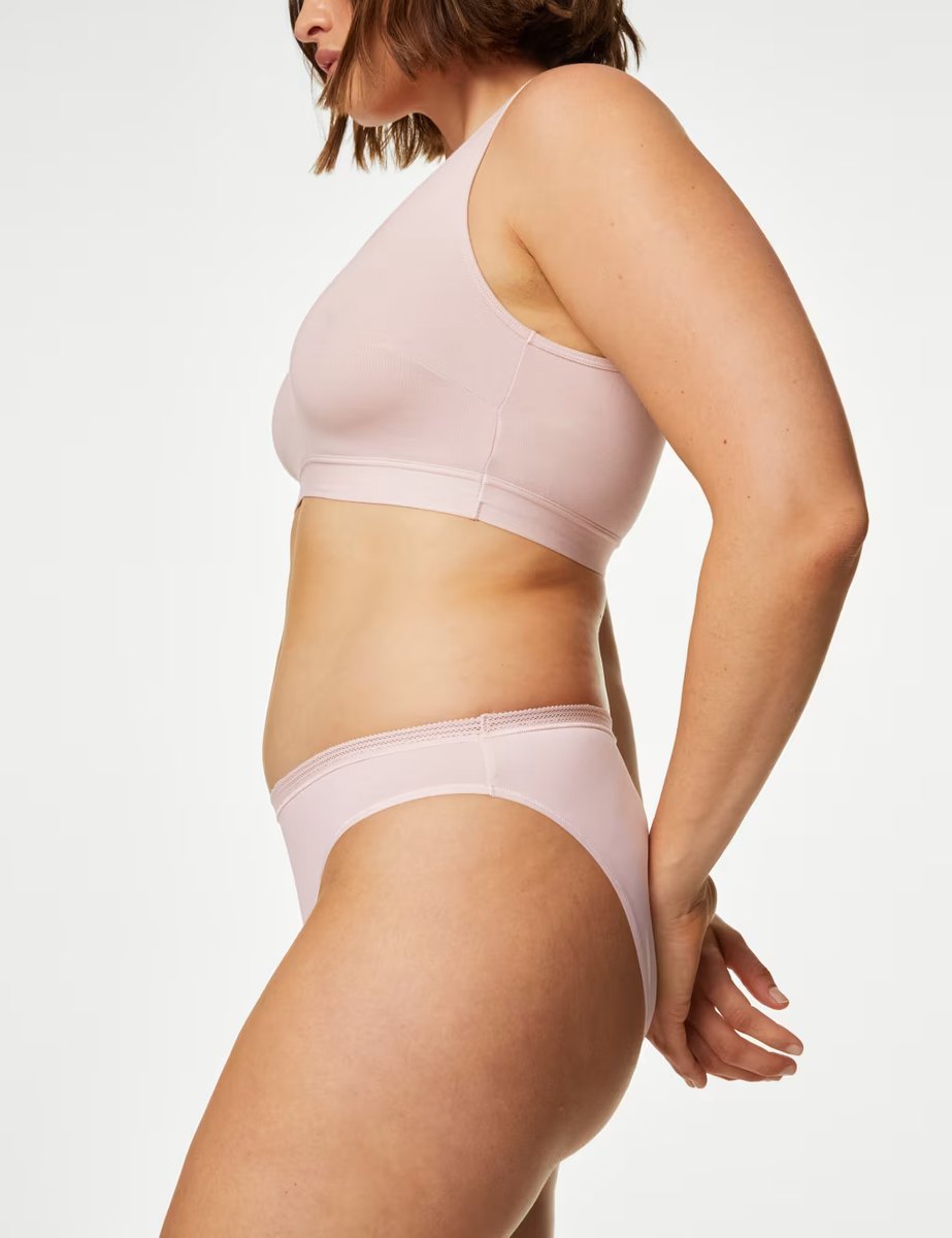 Marks & Spencer M&S 4pk Microfibre Bikini Knickers Soft Pink - 2