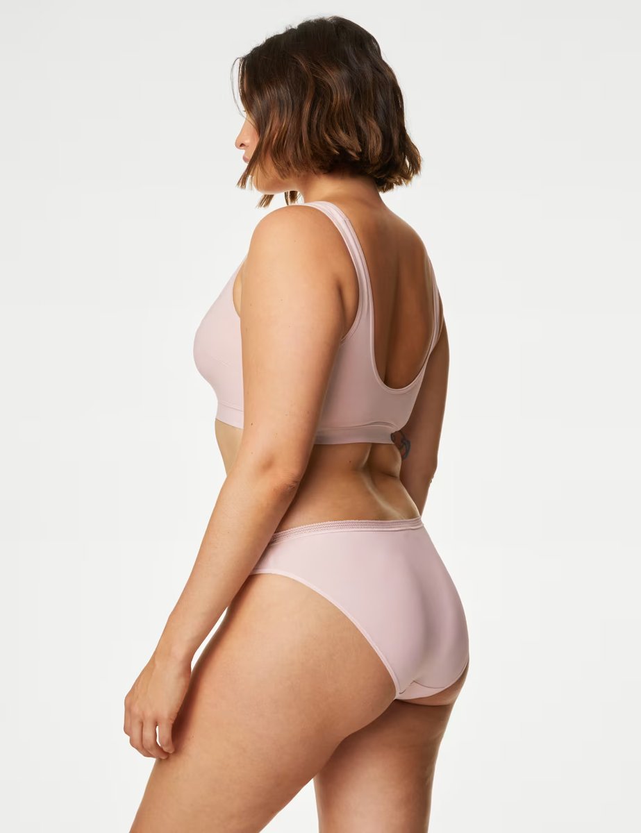 Marks & Spencer M&S 4pk Microfibre Bikini Knickers Soft Pink - 3