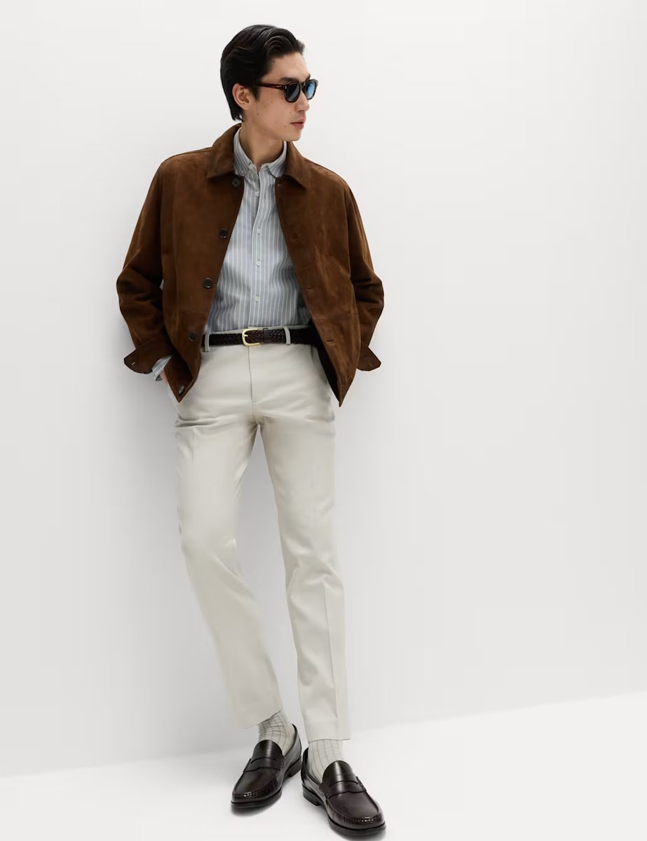 Marks & Spencer M&S Regular Fit Pure Cotton Striped Shirt Green Mix - 4