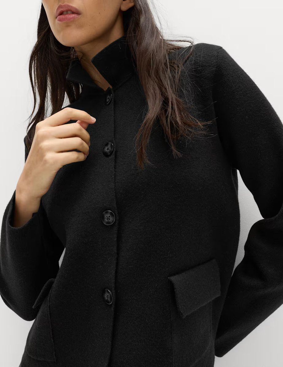 Marks & Spencer M&S Air-Yarn Pocket Detail Knitted Jacket Black - 3