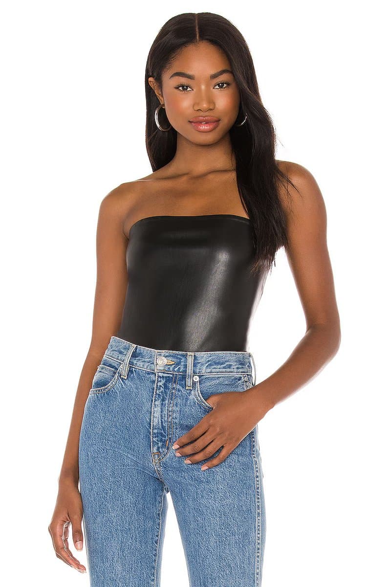 revolve Faux Leather Tube Top