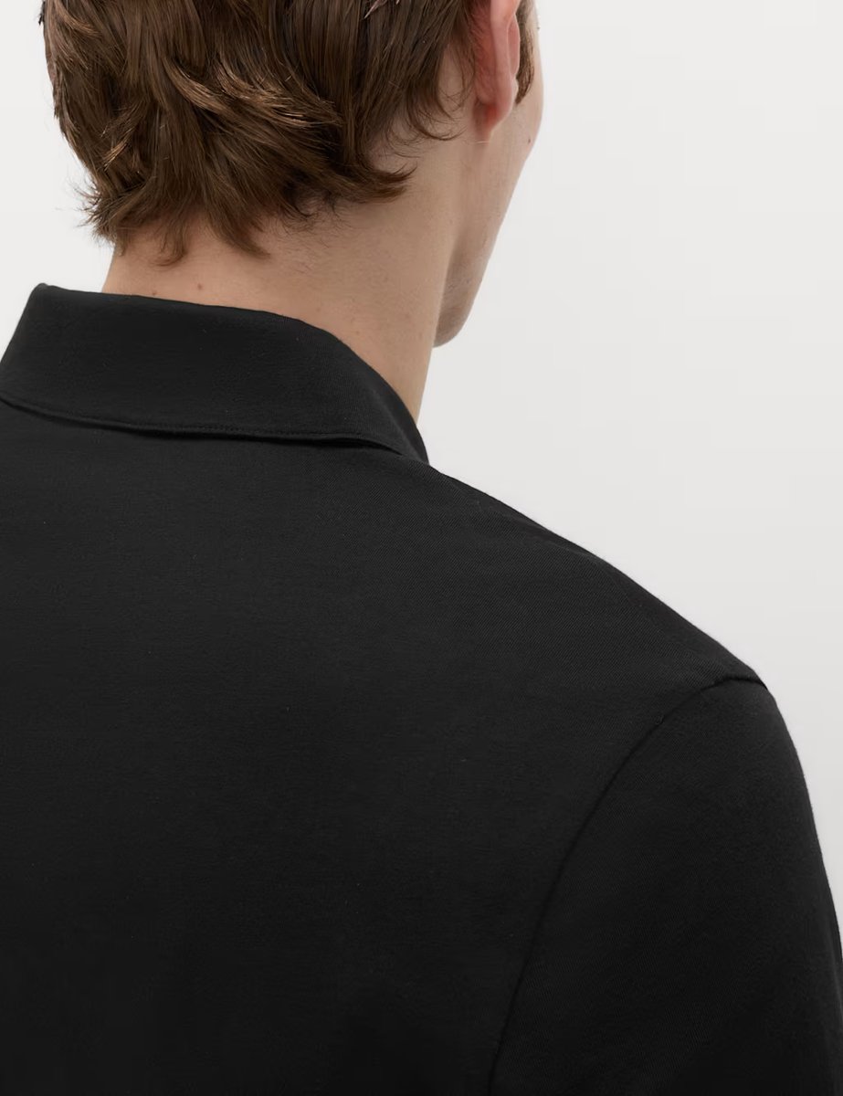 Marks & Spencer M&S Pure Cotton Jersey Polo Shirt Black - 2