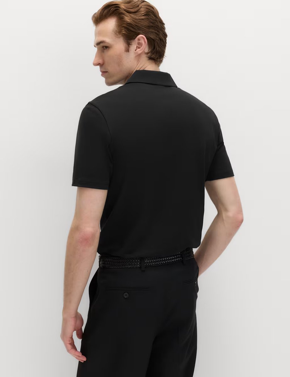 Marks & Spencer M&S Pure Cotton Jersey Polo Shirt Black - 3