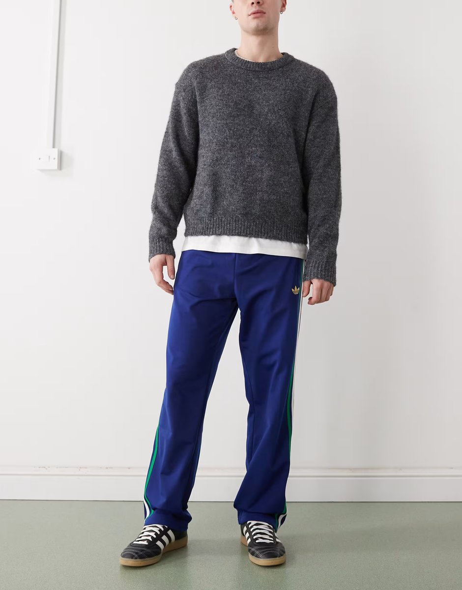 ASOS adidas Originals Firebird track pants in victory blue / bold green / wh - 2