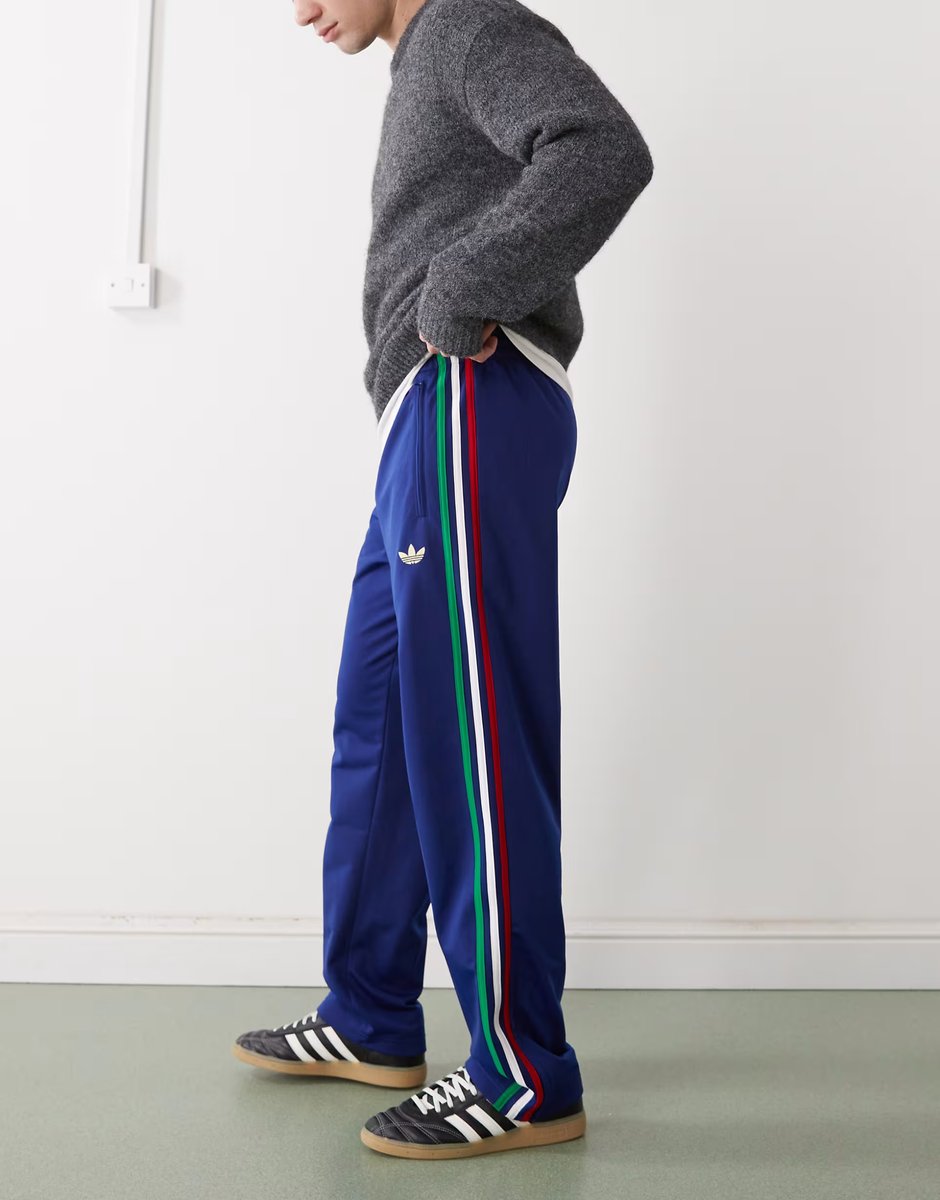 ASOS adidas Originals Firebird track pants in victory blue / bold green / wh - 3