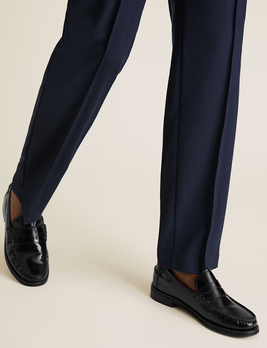 Marks & Spencer M&S Straight Leg High Waisted Trousers Dark Ochre - 3