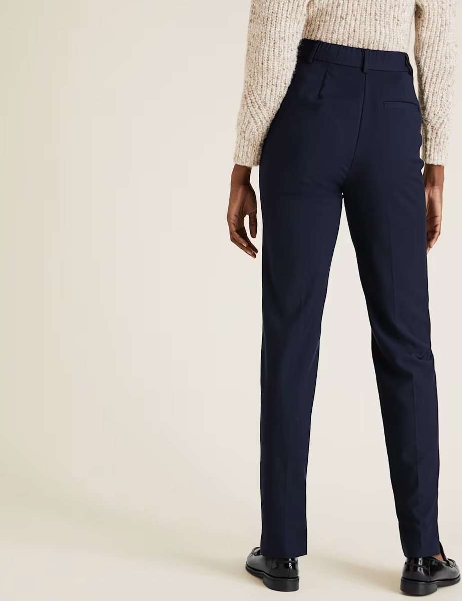 Marks & Spencer M&S Straight Leg High Waisted Trousers Dark Ochre - 4