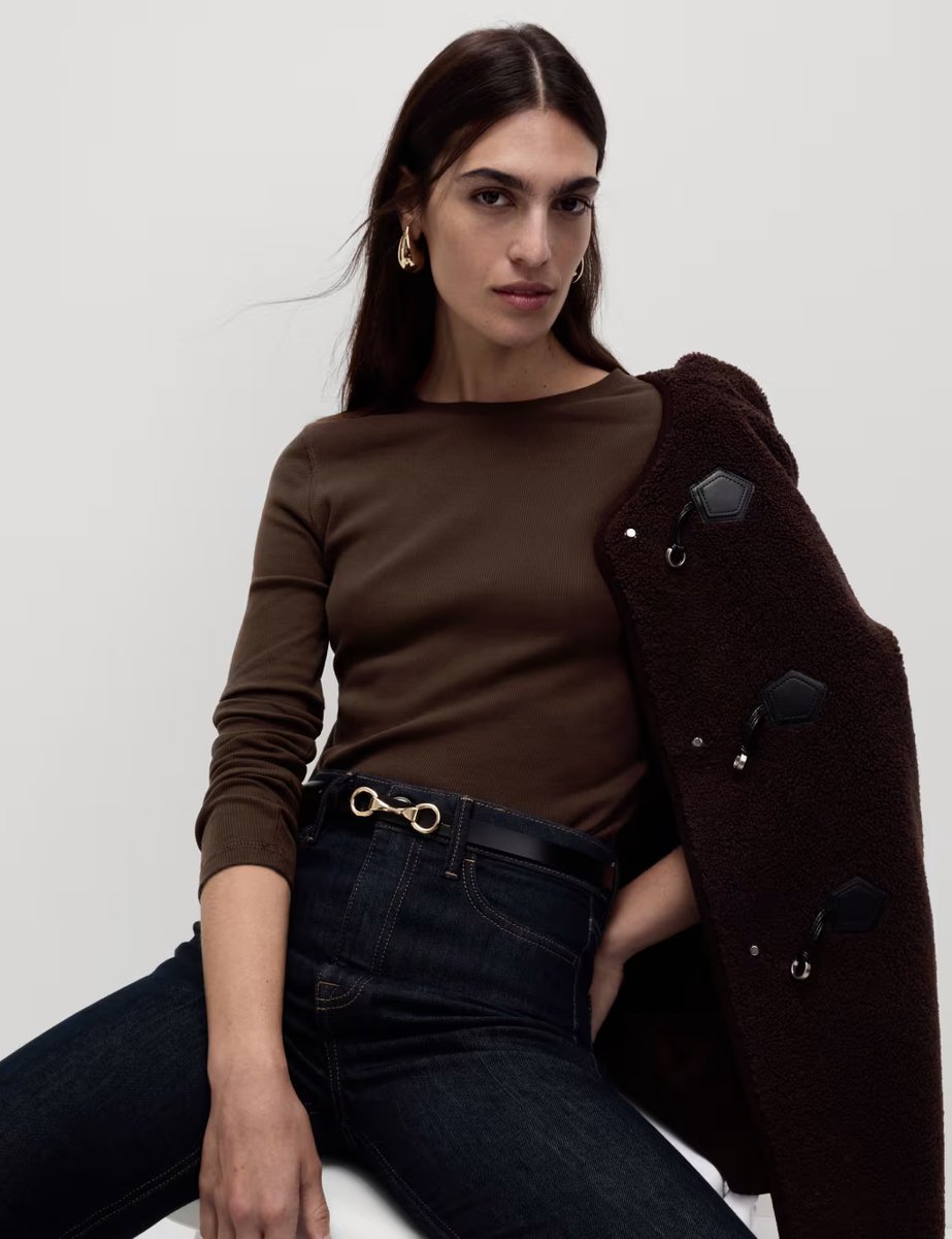 Marks & Spencer M&S Cotton Rich Ribbed Top Red Orchid - 3