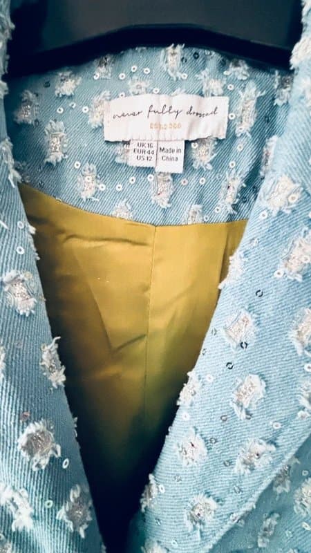 Never Fully Dressed Never Fully Dressed Denim Sequin Waistcoat