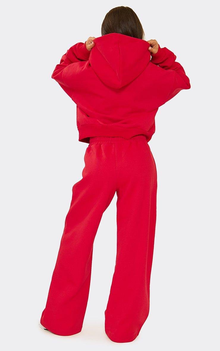 EGO Mid Rise Wide Leg Joggers In Red, Women's Size UK 6 - 2