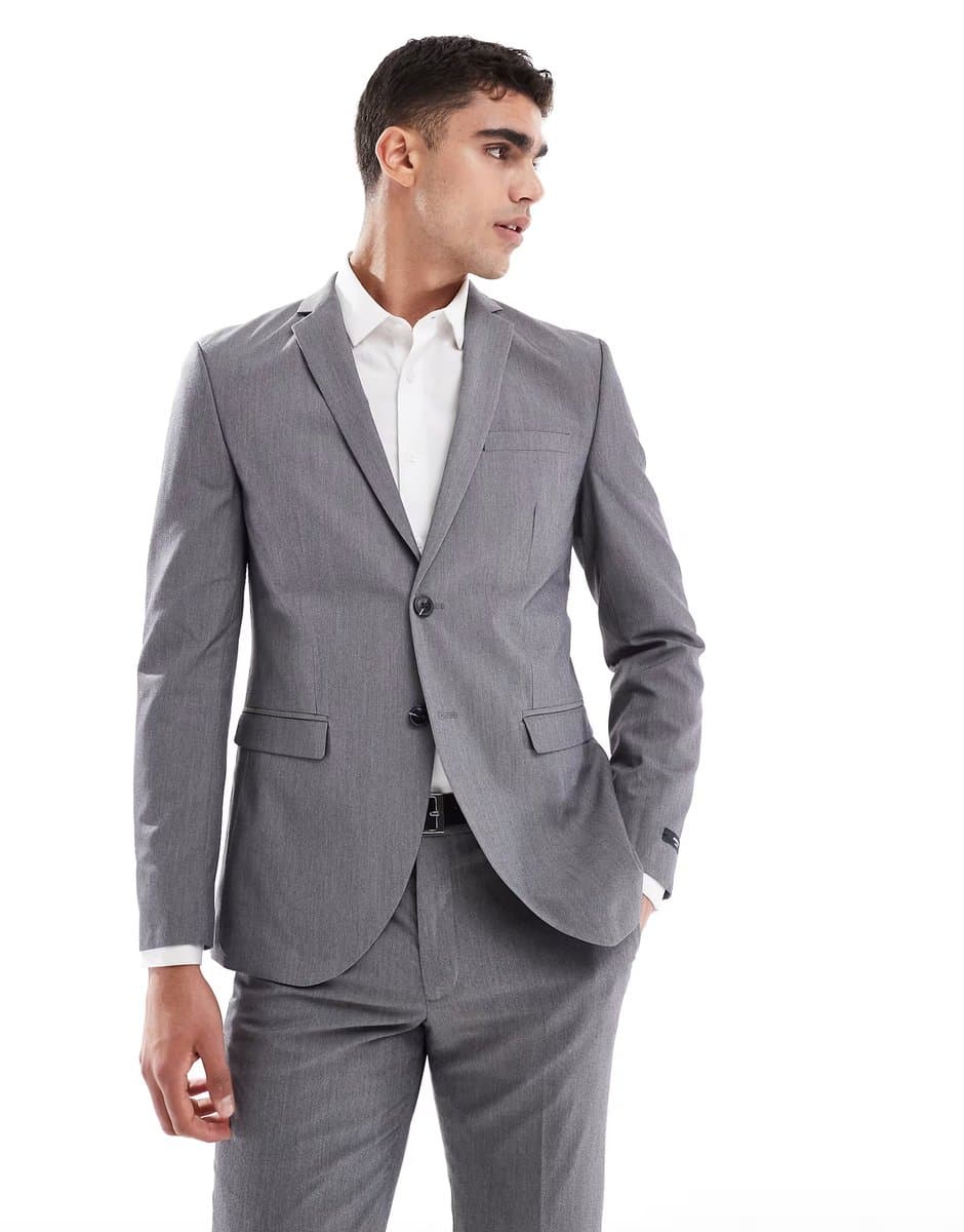 ASOS ASOS Jack & Jones Super Slim Fit Suit Jacket in Grey