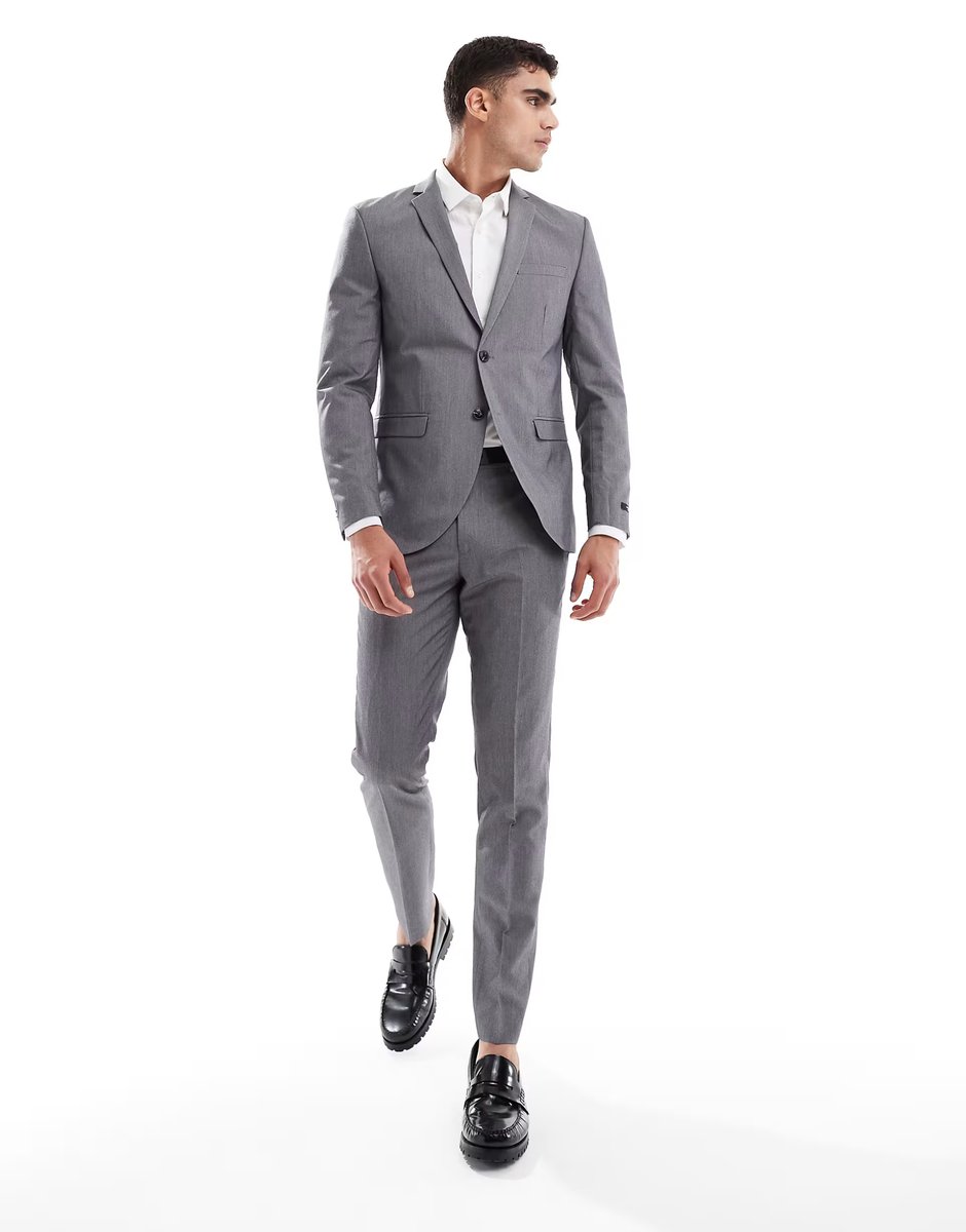 ASOS Jack & Jones super slim fit suit jacket in grey - 3