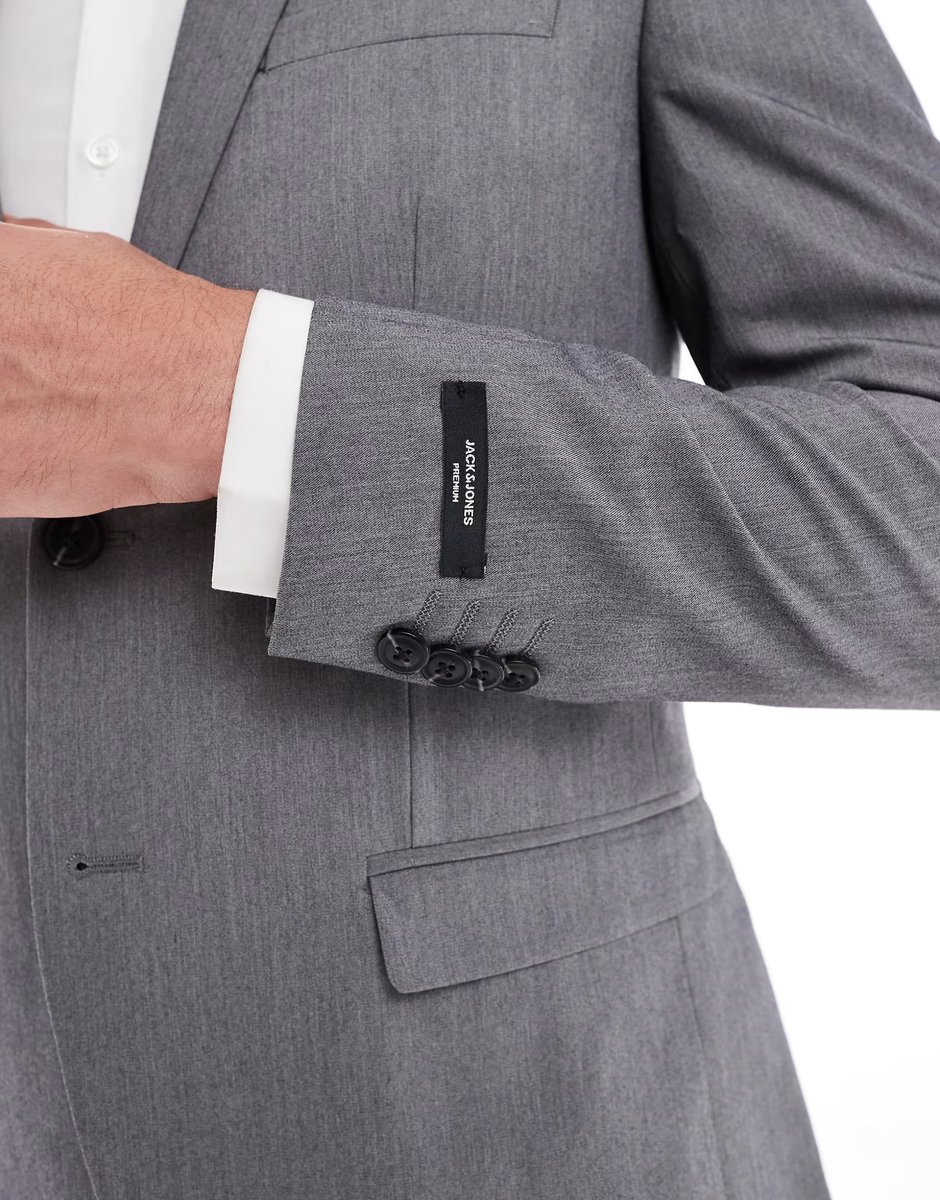 ASOS Jack & Jones super slim fit suit jacket in grey - 4